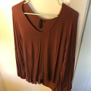 Knot sisters maroon long sleeve top